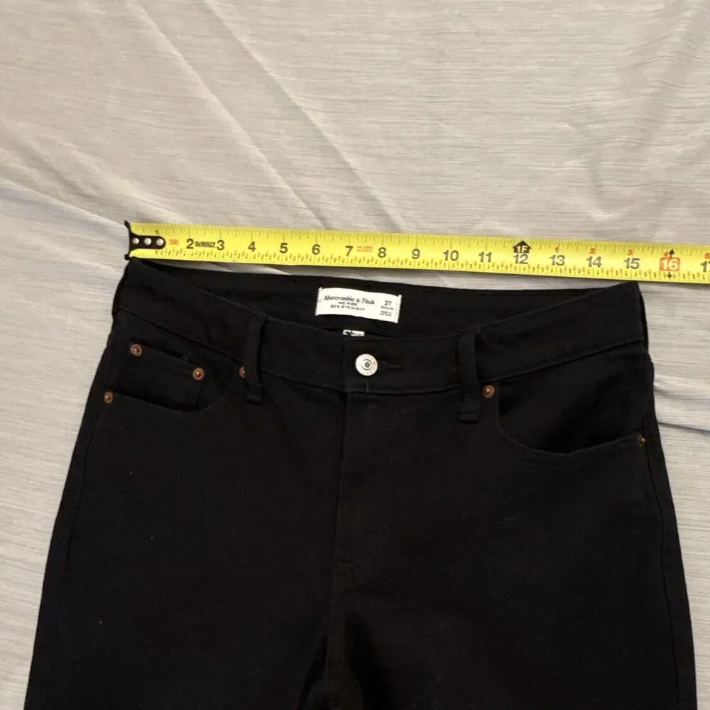 Abercrombie & Fitch Curve Love Women's 27 Black Mid Rise 90s Straight Jeans